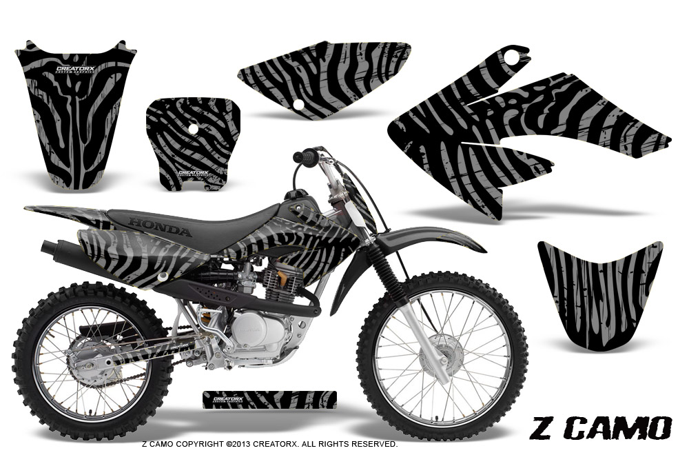 CRF 70-80-100 Graphics Kit ZCamo Silver
